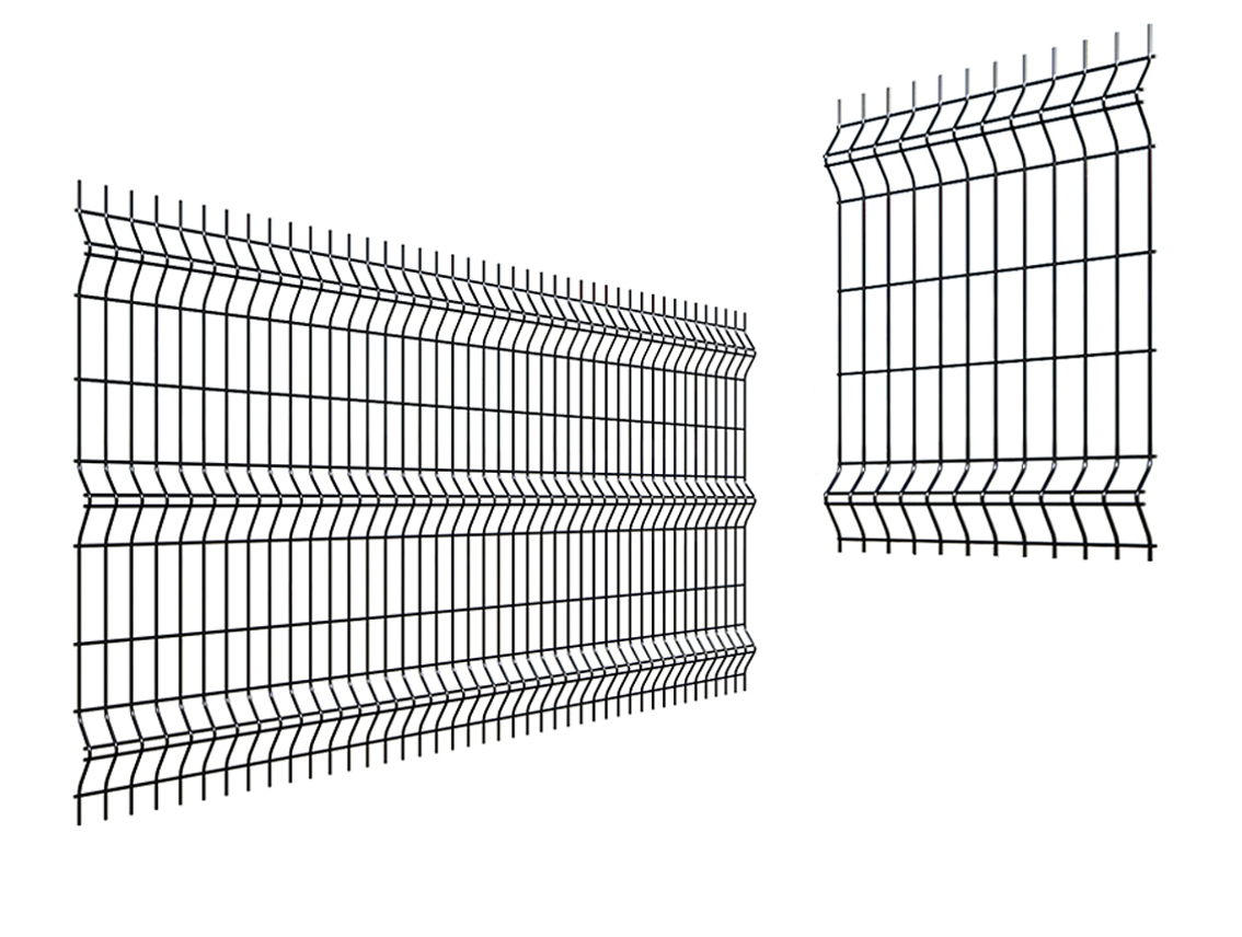 Welded Double Wire Fence Panel Jet Black (4'x7') - 1200x2136 mm (4'x7')